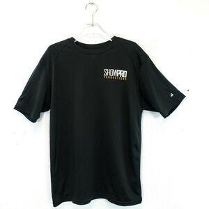 Badger T Shirt Mens MEDIUM Black Showpro Production Graphic Tee Grunge‎ Sporty